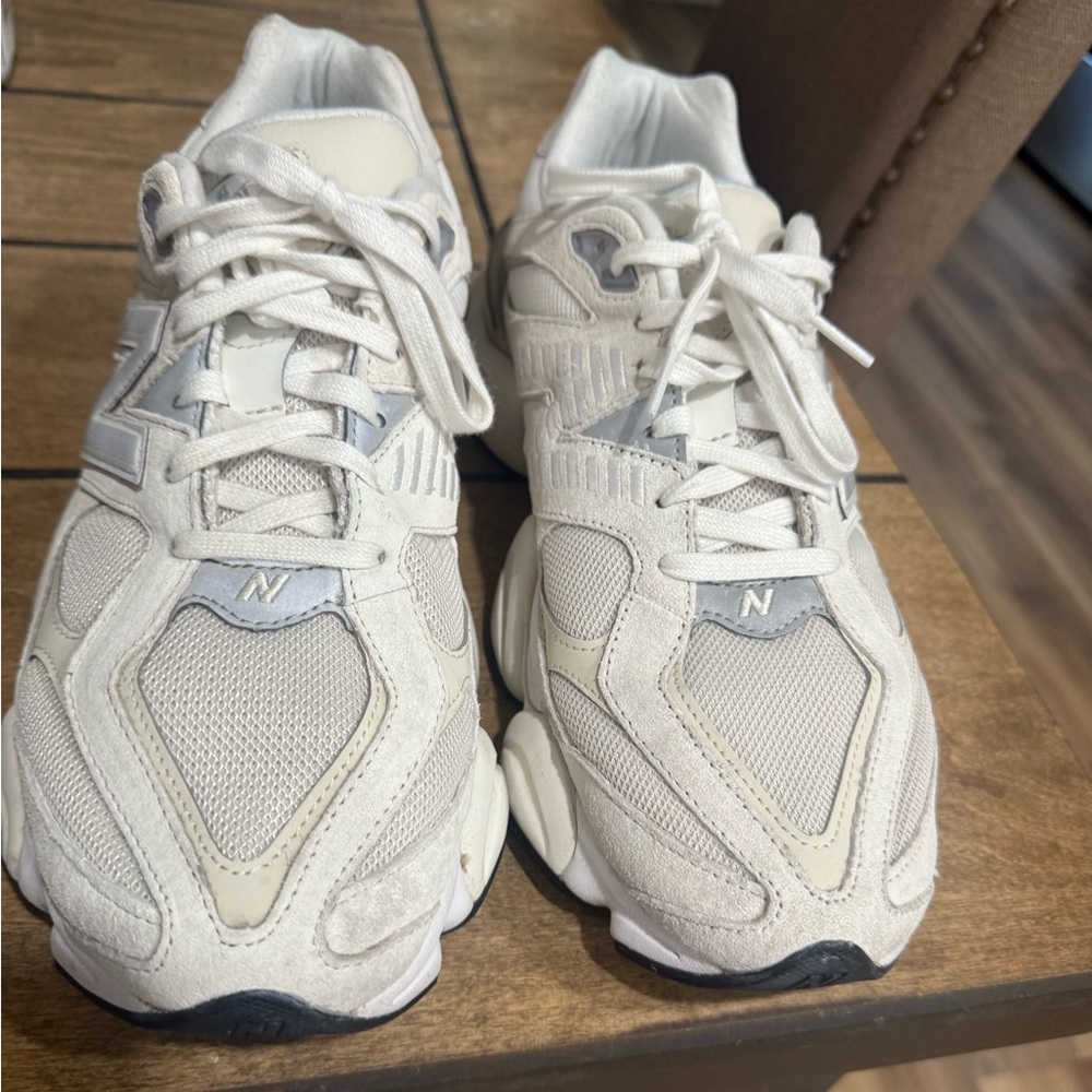 White and Gray Athletic Sneakers